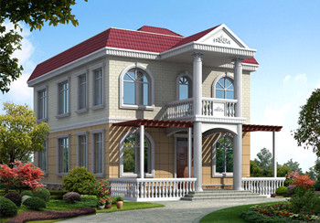 120平米簡單實用型農村小別墅設計圖，二層屋頂為全露臺，小開間，長進深