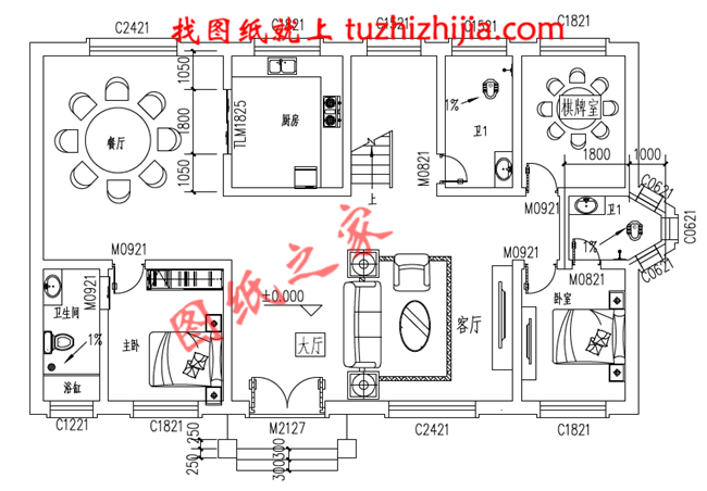簡約大氣170平米二層別墅設計圖，戶型布局經典、實用，二樓空間利用率高，布局巧妙