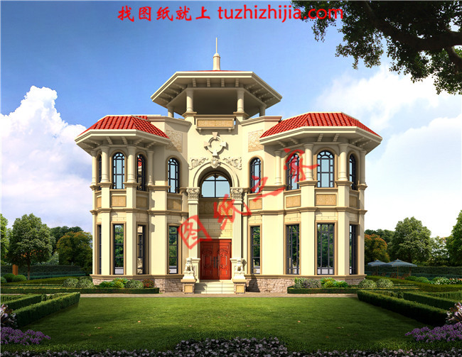 最新二層小別墅圖紙,別墅設計圖紙,占地160平米,客廳中空