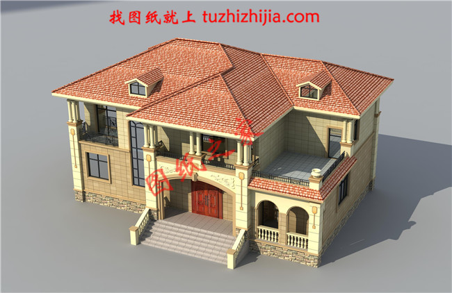 二層小別墅外觀圖片,別墅圖紙,外觀時尚,布局簡單實用,挑空的客廳設計