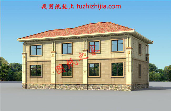 二層小別墅外觀圖片,別墅圖紙,外觀時尚,布局簡單實用,挑空的客廳設計