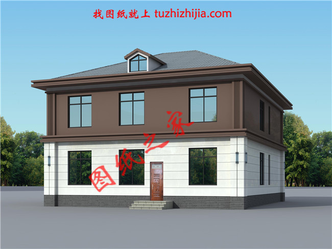 簡單大方二層小別墅設計圖，占地180平米，造型美觀，構造整齊有序