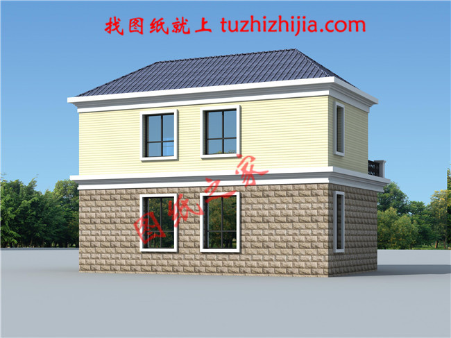 經濟實用新農村二層房屋設計圖紙，占地80平米，造價15萬左右