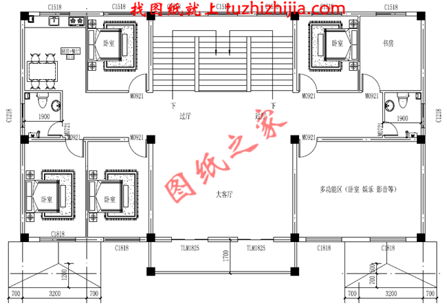 大氣、簡約三層雙拼別墅設計圖，適合和父母同住，既相互關照又相互獨立