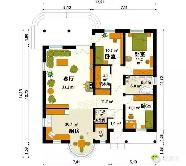 2套美式一層別墅圖，顏值高，人見人愛