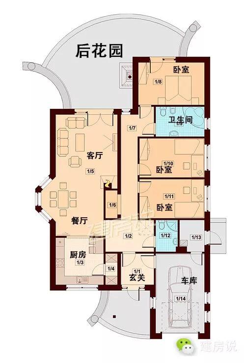 2套美式一層別墅圖，顏值高，人見人愛