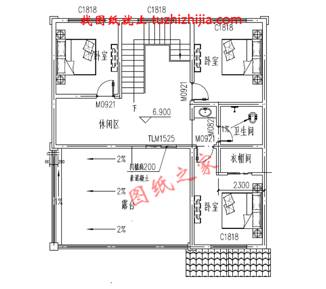 三層新農(nóng)村小別墅設(shè)計(jì)圖紙，占地120平米，客廳中空，帶大露臺
