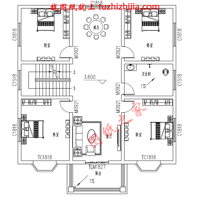 舒適大方三層房屋設計圖紙及圖片，占地150平米，布局合理，臥室多