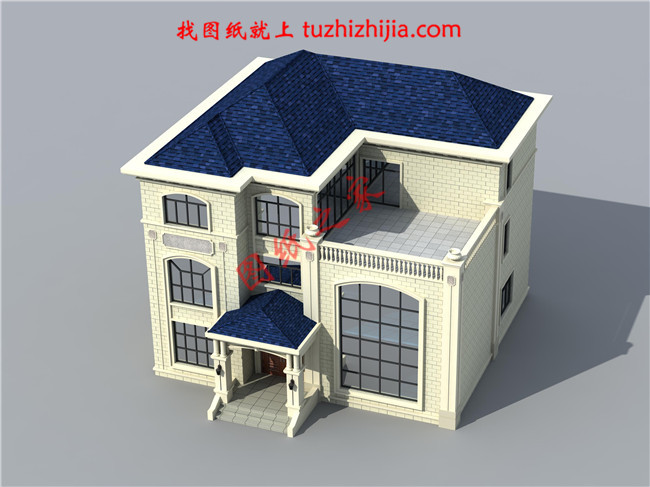 復式三層別墅設計圖片及全套圖紙,客廳中空,外觀為歐式建筑的風格,高端大氣