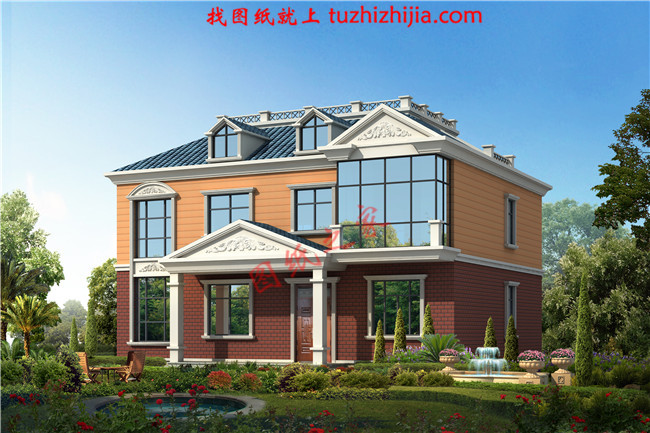 適合農村建造的二層房屋設計圖紙及效果圖，帶悶頂層，占地150平米左右