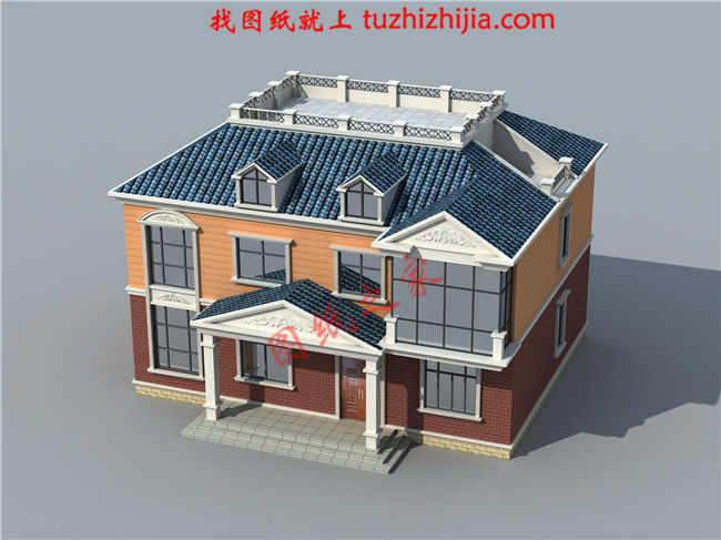 適合農村建造的二層房屋設計圖紙及效果圖，帶悶頂層，占地150平米左右