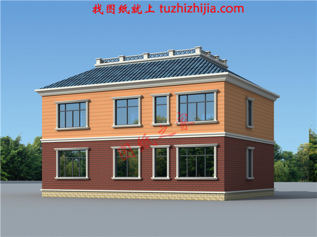 適合農村建造的二層房屋設計圖紙及效果圖，帶悶頂層，占地150平米左右