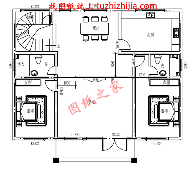 適合農村建造的二層房屋設計圖紙及效果圖，帶悶頂層，占地150平米左右