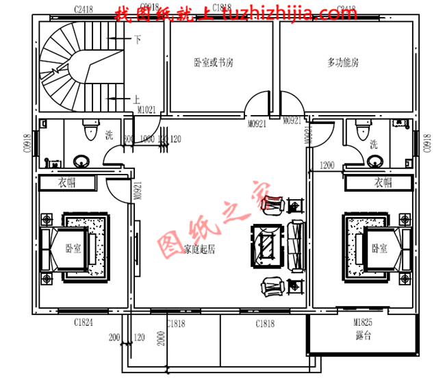適合農村建造的二層房屋設計圖紙及效果圖，帶悶頂層，占地150平米左右