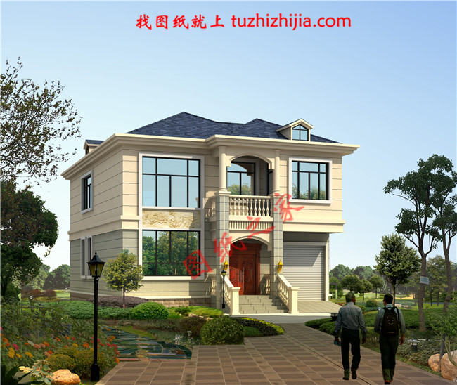 帶車庫簡約二層小別墅房屋設計圖紙,占地120平米,造價20萬左右