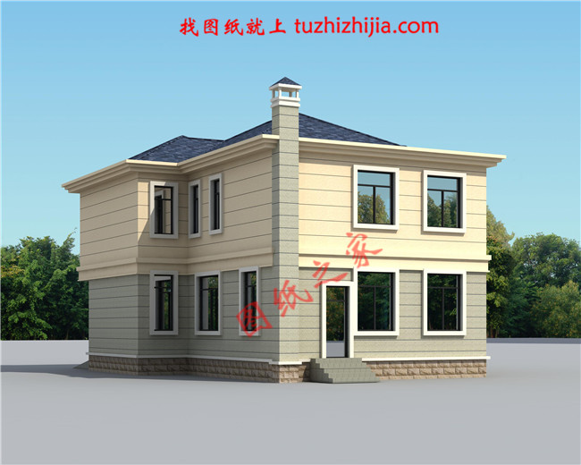 帶車庫簡約二層小別墅房屋設計圖紙,占地120平米,造價20萬左右