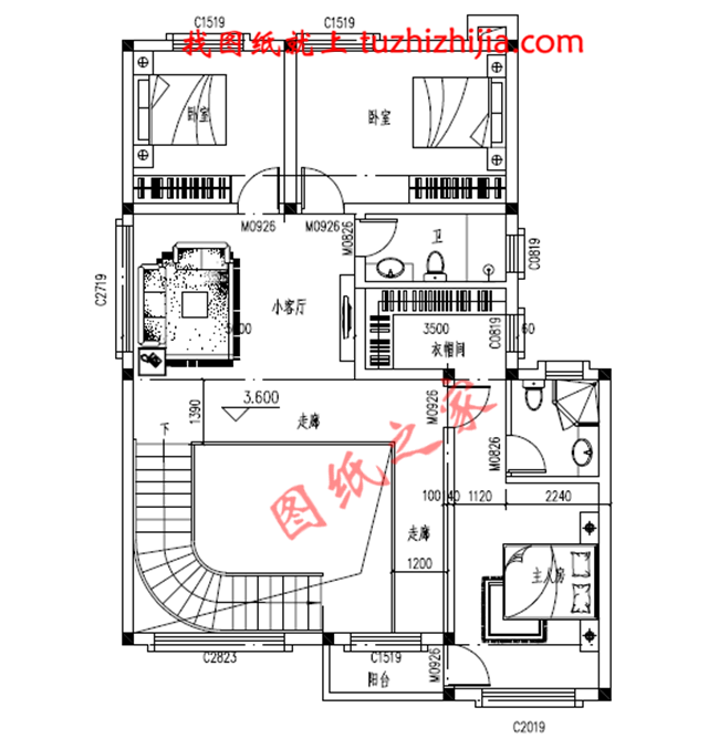 帶車庫簡約二層小別墅房屋設計圖紙,占地120平米,造價20萬左右