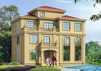 三層自建房設(shè)計圖紙設(shè)計圖片，復(fù)式農(nóng)村別墅，客廳中空，廚房獨立干凈衛(wèi)生，帶陽光房