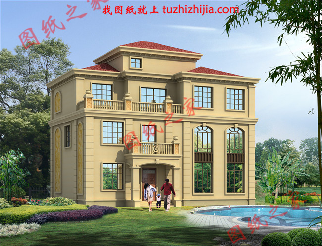 層自建房設計圖紙設計圖片,復式農村別墅,客廳中空,廚房獨立干凈衛生,帶陽光房