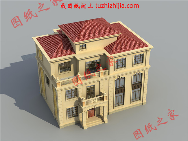 層自建房設計圖紙設計圖片,復式農村別墅,客廳中空,廚房獨立干凈衛生,帶陽光房