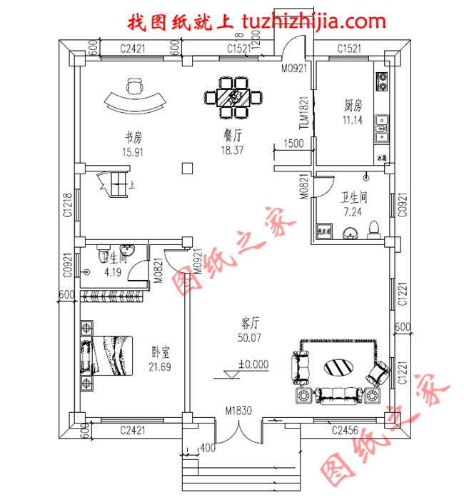 戶型簡單實(shí)用的三層農(nóng)村房屋設(shè)計(jì)圖紙，復(fù)式結(jié)構(gòu)，大面積開窗，增加了采光度又增加了美觀度