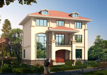 三層復(fù)式結(jié)構(gòu)，客廳中空自建別墅設(shè)計圖紙，客廳開闊