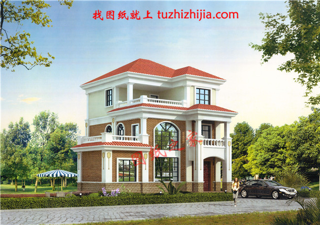 經典三層農村房屋設計圖紙，占地100平米左右，外觀典雅精致，內在寬敞舒適