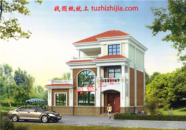 經典三層農村房屋設計圖紙，占地100平米左右，外觀典雅精致，內在寬敞舒適