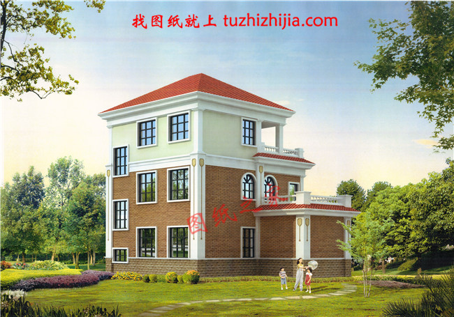 經典三層農村房屋設計圖紙，占地100平米左右，外觀典雅精致，內在寬敞舒適