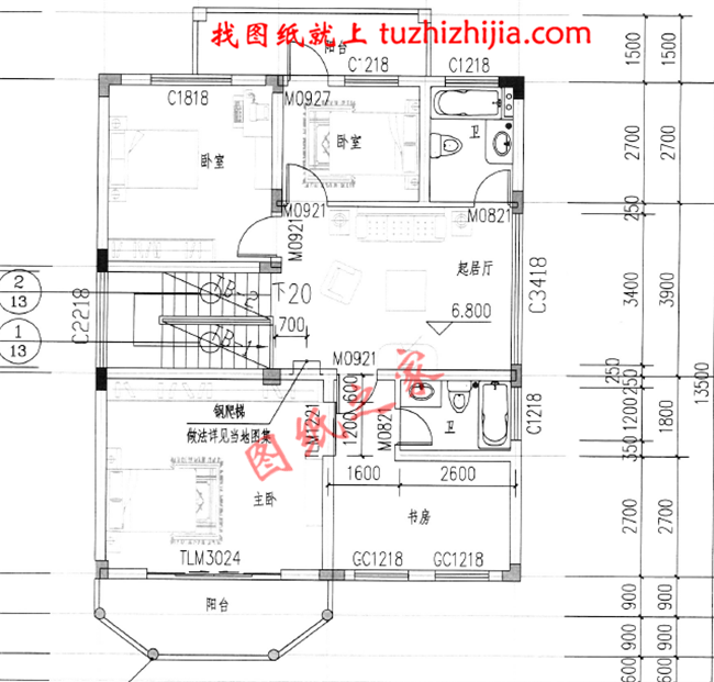 三層新農村自建房屋設計圖紙，占地120平米左右，此戶型是個開間小，進深大的戶型