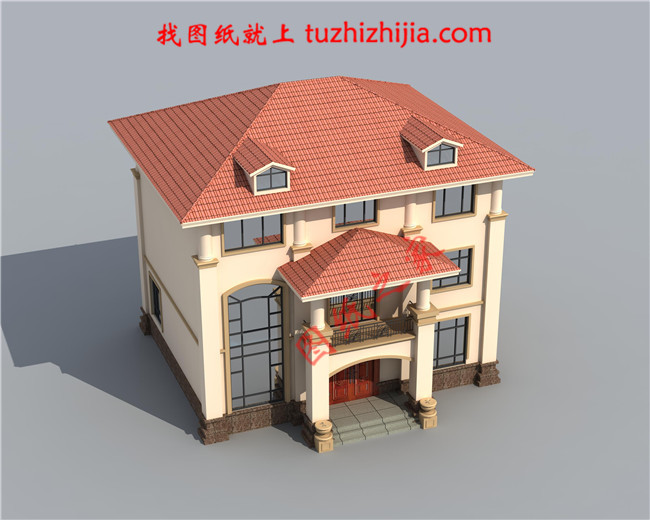 三層自建別墅設計圖紙,復式結構客廳中空極大的增加了客廳的開闊度