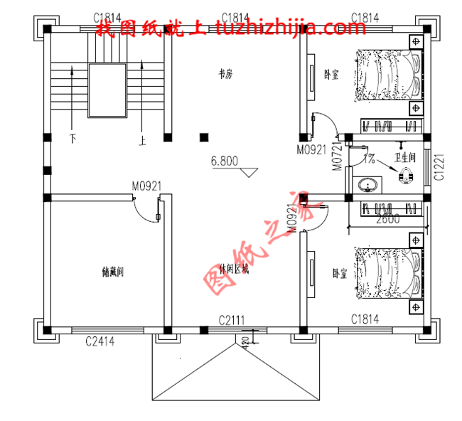 三層自建別墅設計圖紙,復式結構客廳中空極大的增加了客廳的開闊度