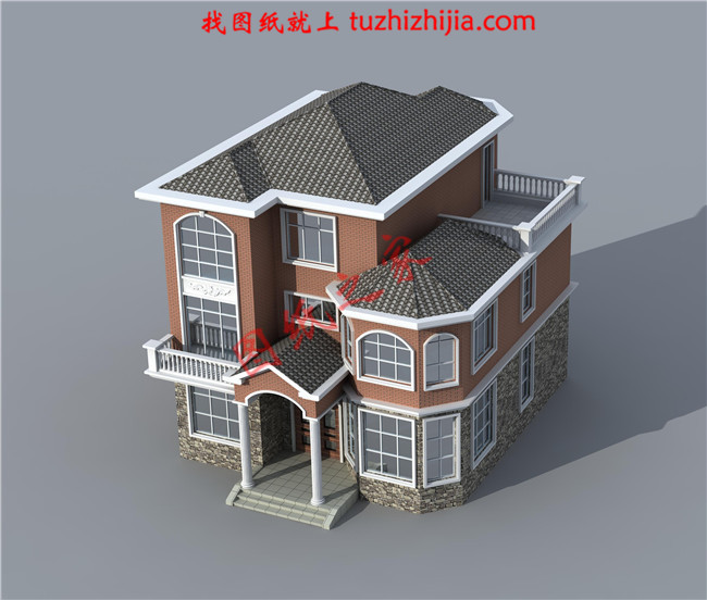 2018年新款二層半農村自建小別墅設計圖紙,占地150平方米