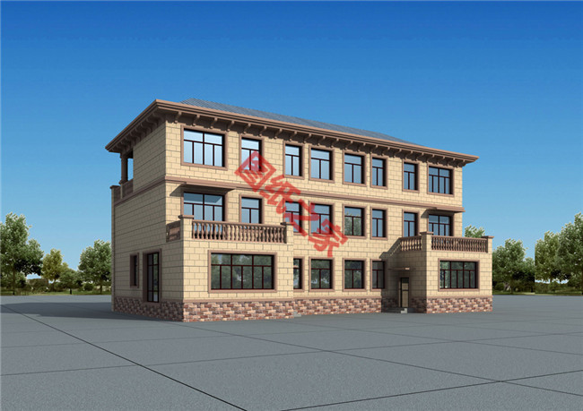 氣派的三層雙拼別墅圖，沒個百八十萬的不敢建