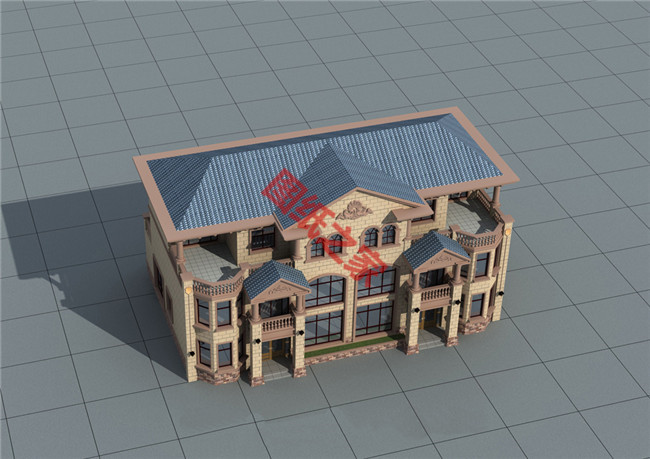 氣派的三層雙拼別墅圖，沒個百八十萬的不敢建