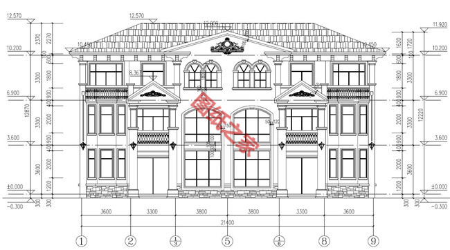 氣派的三層雙拼別墅圖，沒個百八十萬的不敢建