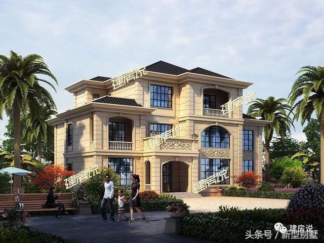 帶堂屋高端三層別墅圖，我有宅基地肯定建這套