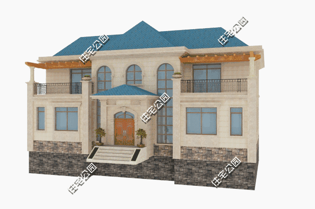 帶地下室挑空客廳二層別墅設計圖，真是漂亮極了