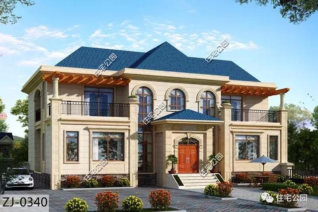 帶地下室挑空客廳二層別墅設計圖，真是漂亮極了