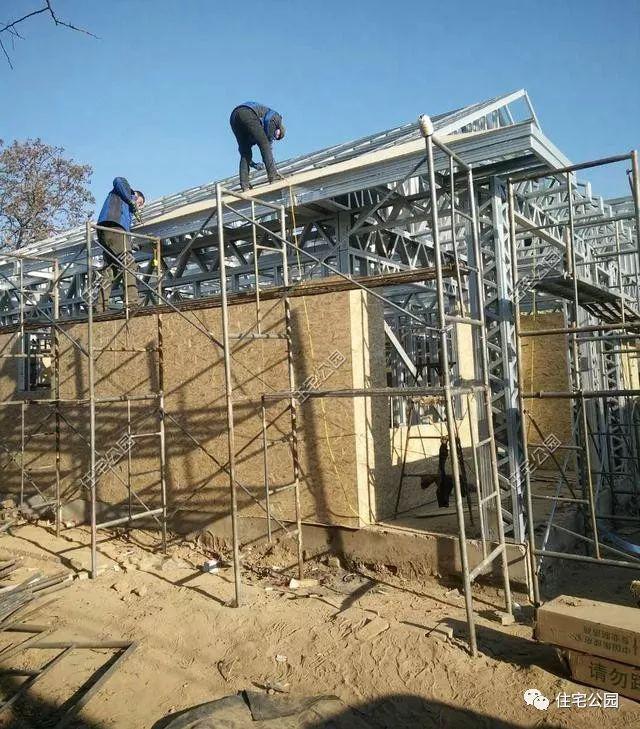 實拍一層輕鋼結(jié)構(gòu)施工過程，附平面戶型圖