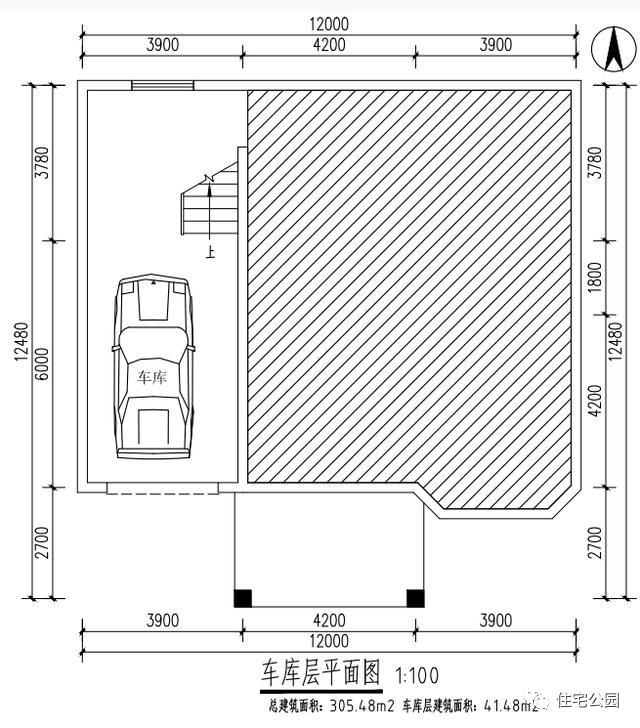 12x12.5米戶型方正的農村自建別墅圖，看起來真大氣