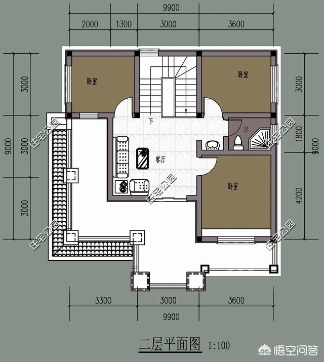 10米*9米農村自建房，2層美式風格別墅圖怎么設計？