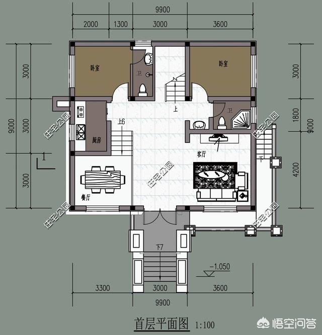 10米*9米農村自建房，2層美式風格別墅圖怎么設計？