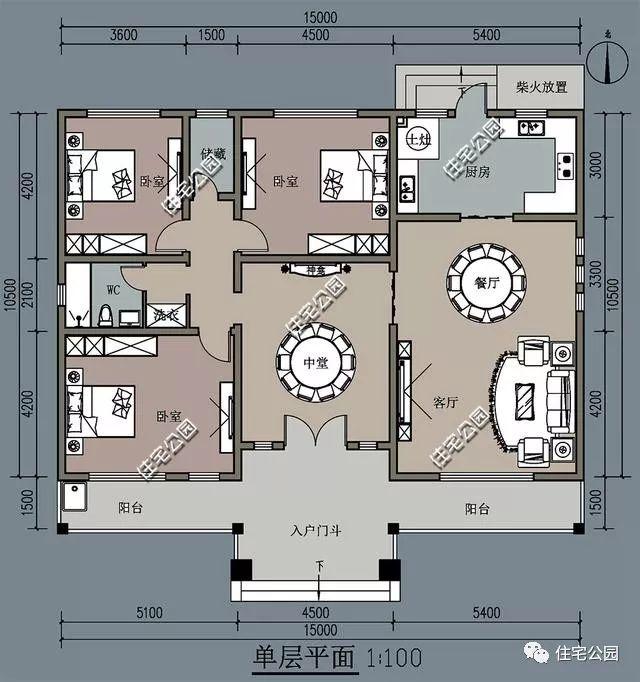 15萬自建農村一層別墅，附戶型方案圖，實用又好看