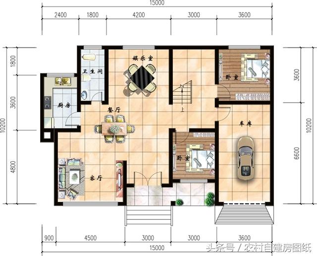 5款帶車庫的農村別墅設計圖，有車的方便啦