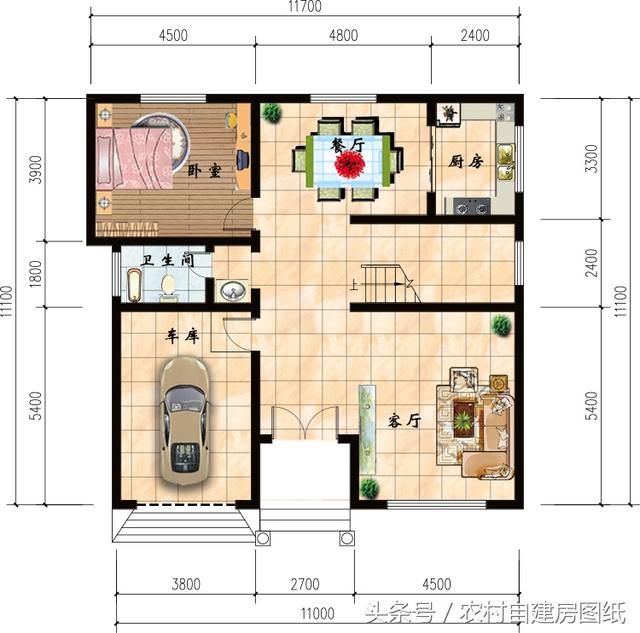 5款帶車庫的農村別墅設計圖，有車的方便啦