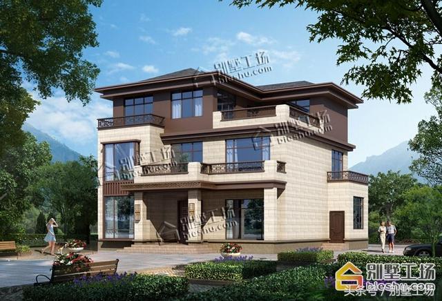 帶堂房復(fù)式客廳新中式農(nóng)村自建別墅設(shè)計(jì)圖