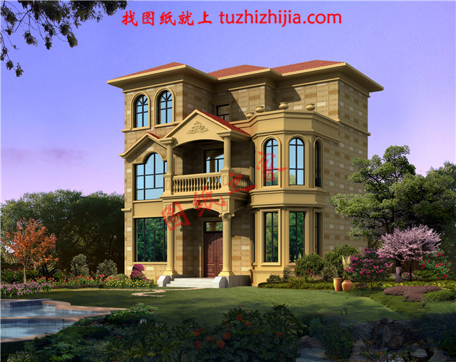 三層農(nóng)村自建別墅設(shè)計(jì)圖紙及效果圖，占地110平米，外觀精致又大氣