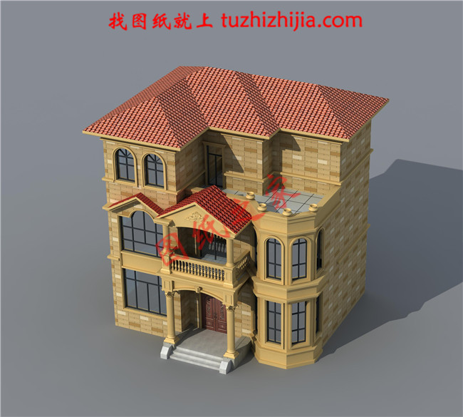 三層農(nóng)村自建別墅設(shè)計(jì)圖紙及效果圖，占地110平米，外觀精致又大氣