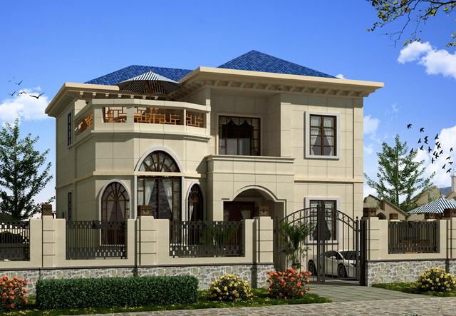 12X12米農村二層房屋設計圖，外觀氣派，帶露臺